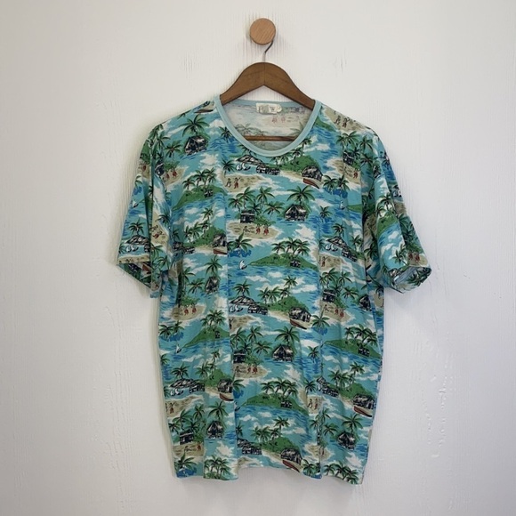 J.Crew - Vintage Palm Tree and Hula Dancer Short Sleeve Tee Shirt Size Large - Picture 7 of 10